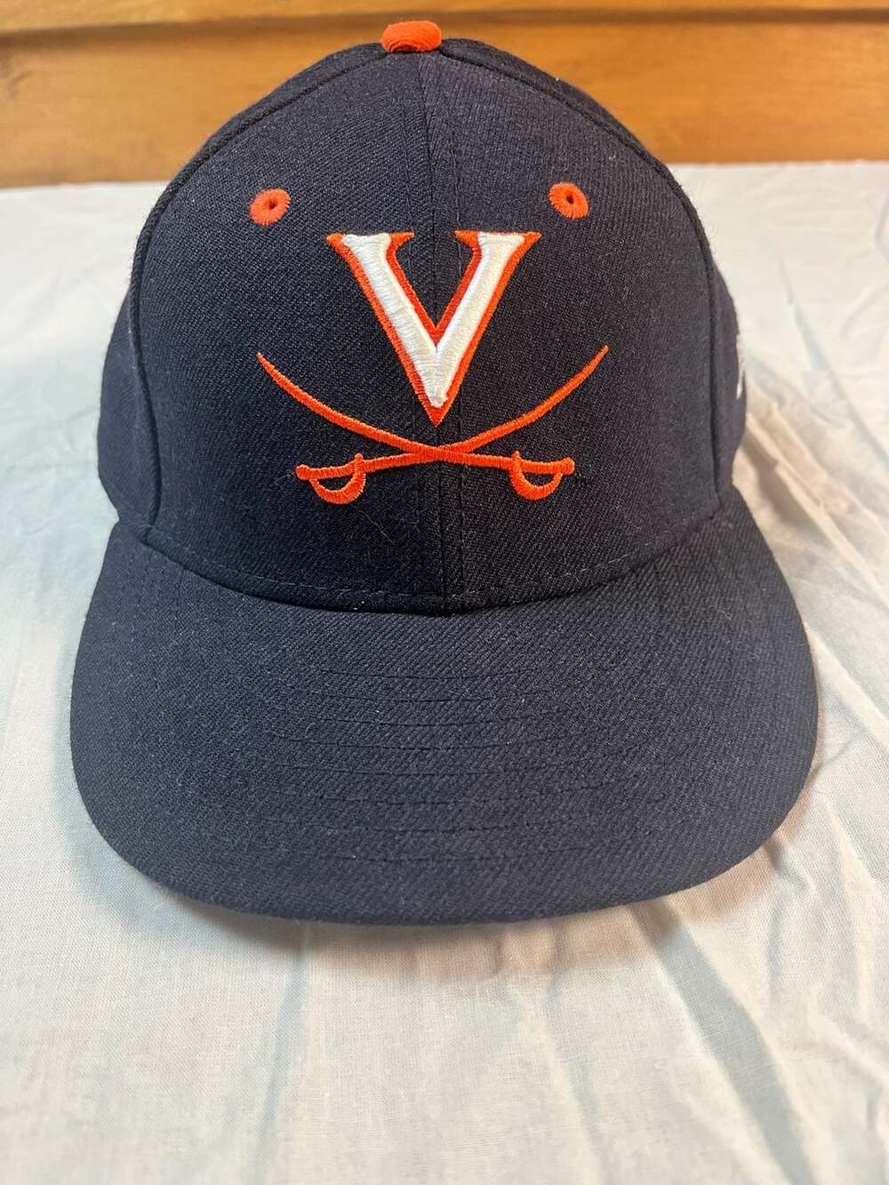 New Era Virginia Cavaliers 59FIFTY Fitted Hat Navy Blue with 'Hoos' Embroidery